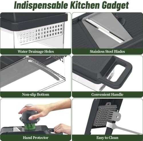 15-in-1 Vegetable Chopper 10 Blades, Veggie Cutter with Handle, Grey - Image 7