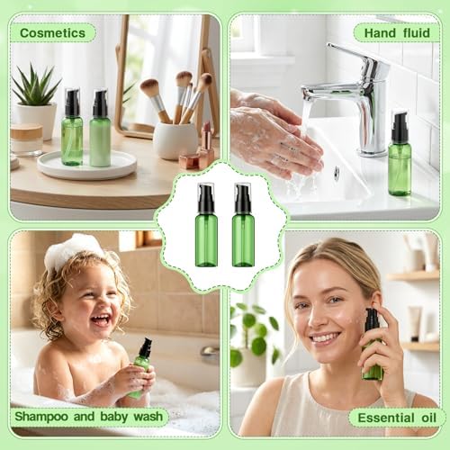 Travel Dispenser Bottle Set 10 Pack 1.7oz Clear Plastic Pump Bottles, Leak Proof Travel Size Toiletry Containers for Shampoo, Lotion, Serum & Foundation - Image 7
