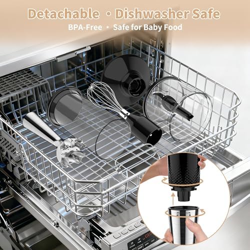 Toogel 4-in-1 Cordless Immersion Blender, 21-Speed, 3-Angle Adjust, Black - Image 6