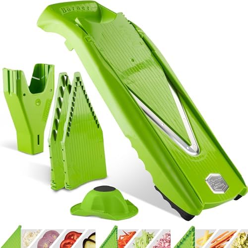 Mandoline Food Slicer Börner V5 (Starter Set) by Reston Lloyd • V-Slicer with Food Holder • Made in Germany • Fruit & Vegetable Chopper • Multiple Settings • Color: Lime - Image 7