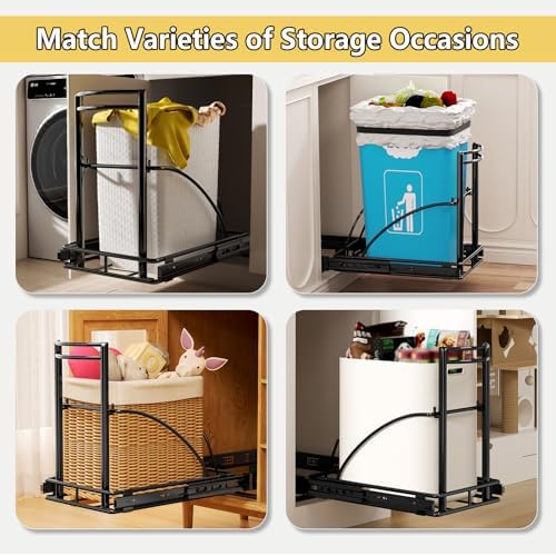 Under Sink Trash Can Pull Out, Fits 7-13 Gal/50 Qt Bins