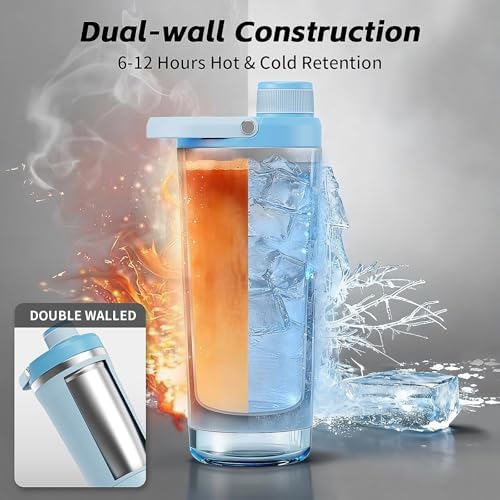 PROCHAIN Insulated Stainless Steel Protein Shaker Bottle, 20oz Metal Mixer - Image 6