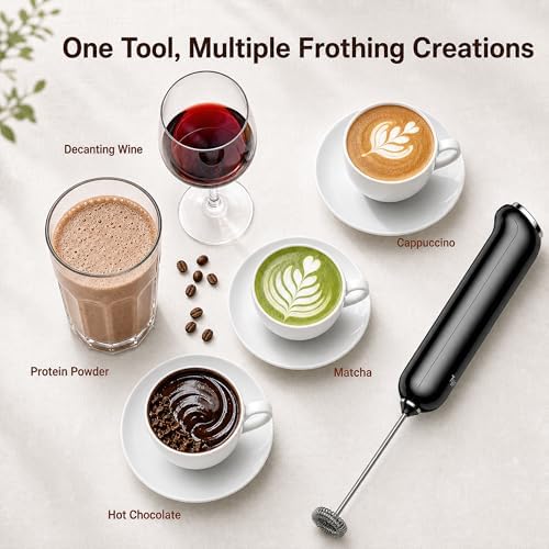 InstaWhisk Upgraded Milk Frother with Variable Speed - Rechargeable Handheld Coffee Frother Wand with Detachable Whisks, Electric Drink Mixer for Latte, Cappuccino, Almond Milk, Protein, Orange - Image 7