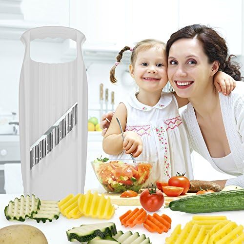 Börner Wave-Waffle XXL PowerLine Crinkle Cut Vegetable Slicer (White) • Wavy Mandoline for Vegetables • Wave/Waffle/Crinkle Cut • Potato Slicer for Lattice Potatoes - Image 7
