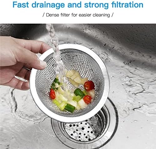 Maxware 4PCS Heavy Duty Stainless Steel Sink Strainer,Sink Basket Set, Fits Most Kitchen Sinks 4.5'', Bathroom Sinks 2.75'',Shower Drains