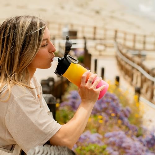 BJPKPK 14 oz Insulated Water Bottle, Straw, Handle, Stainless Steel Flask - Image 6
