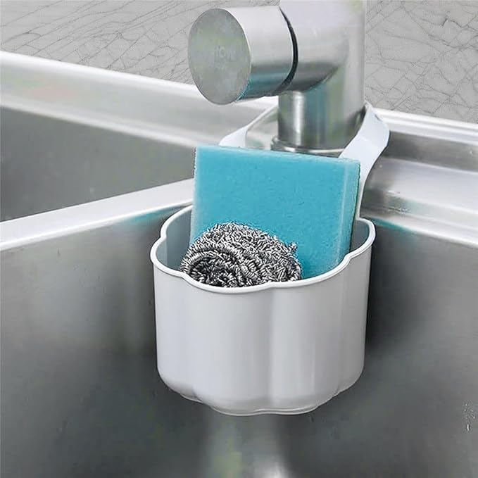 HomeSoGood 2Pcs Plastic Hanging Storage Basket Sink Drain Rack Sponge Soap Debris Rack Faucet Organizer Shelf Portable Home Kitchen Tools(3.54inch,Grey)