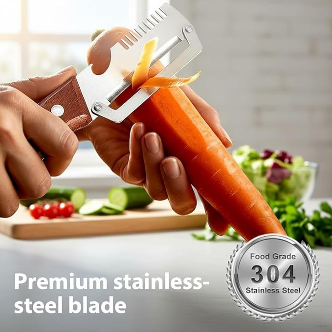 Vegetable Peeler, 2026 Upgrade Multifunctional Stainless Steel Peeler,Vegetable Peeler for Kitchen, Kitchen Gadgets Tool, 3-1,Suitable for Peeling Fruits and Shredding Scallions