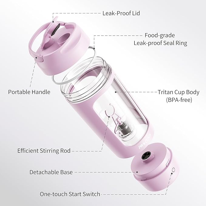 PROCHAIN Electric Protein Shaker Bottle, Shaker Cups for Protein Shakes, Portable Mixer Cup for Sports Nutrition, BPA-Free Tritan, 22oz