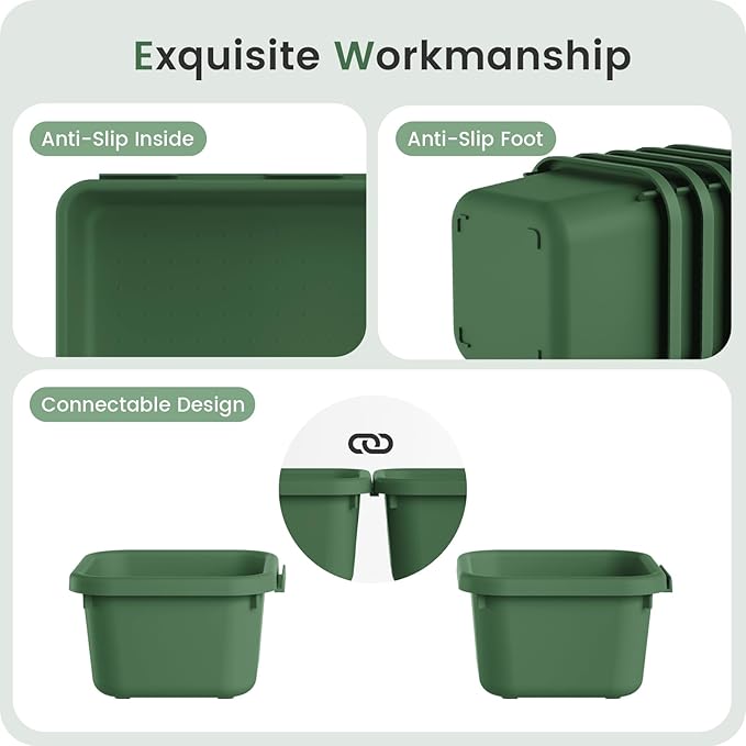A-LuGei 【Military Grade Drawer Organizer, 【𝟱𝗦𝗶𝘇𝗲】 Makeup organizer, 【Holds 177 Items】 Bathroom Organizers and Storage, Organization and Storage, Desk Drawer Organizer for Vanity (Green)