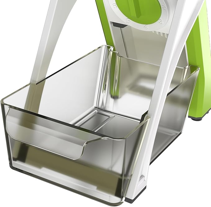 5 in 1 Safe Mandoline Slicer for Kitchen, Safe Vegetable Chopper with Paring Knife, Adjustable Thickness, Easy to Clean, Vegetable Slicer, Slicing, Strips, Shredding, Dicing, Chop (LightGray)