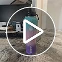 Water Bottle 32oz,2 Lids(Straw lid),Wide Mouth Stainless Steel Vacuum Insulated Double Wall Keep Liquids Cold or Hot All Day,Sweat Proof Sport Design,Fit Car Cup Holder(Black)