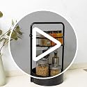 Rotating Spice Rack with Paper Towel Holder, Black