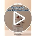 Baby Food Maker Mini Cute and Small Food Processor Puree Blender Grinder Chopper 300ml Cup Glass Bowl with 8 Blade Electric (Spaceman-Blue)