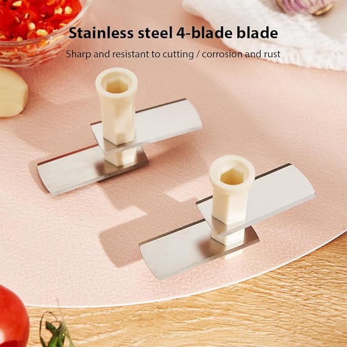 Food Chopper Manual Garlic Mincer Onion Vegetable Chopper Easy to Hand Push Garlic Cutter Portable Small Food Processor for Chili Peppers Fruits Household Kitchen
