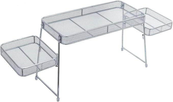 MyGift Chrome Plated Metal Over the Sink Organizer Shelf Rack, 3 Tiered Bathroom or Kitchen Sink Storage Display Caddy