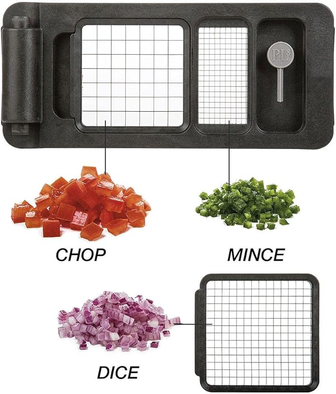 PL8 Professional Chopper, Black - Multi-Functional Vegetable Chopper, Dicer, and Mincer with Sturdy Stainless Steel Frame, Perfect for Onions, Tomatoes, and More
