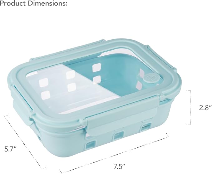 GENICOOK Glass Meal Prep Containers 5 Pack, 4.4 Cup Airtight Leakproof Lids, Borosilicate Glass Food Storage Containers, Microwave Oven Freezer Safe, BPA Free Lunch Containers