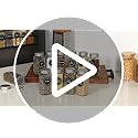 Magnetic Spice Rack, 4 Pack, 24 Square Glass Jars with Lids, Quick-Find Pre-Printed Labels, Funnel, Space Saver, Refrigerator and Microwave Oven Organizer