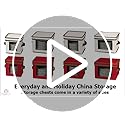 538 Vision China Storage Box for Tea Cups and Mugs with Lid and Handles | Natural Canvas with Brown Trim