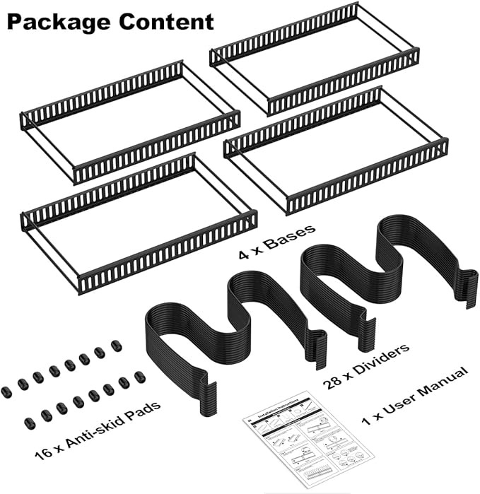 Housolution 2 Pack Pot and Pan Organizer, 12"-23" Expandable Pot Lid Organizer with 14 Adjustable Dividers, Pan Lid Holder Storage Rack for Cabinet, Black