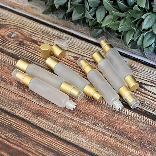 6-Pack Frosted Clear Glass Bottles with Dual Ends – Sprayer & Roller Tops – Leakproof, Quality Essential Oil & Perfume Bottles with Elegant Gold Accents – Refillable Custom Blend Containers - Image 6