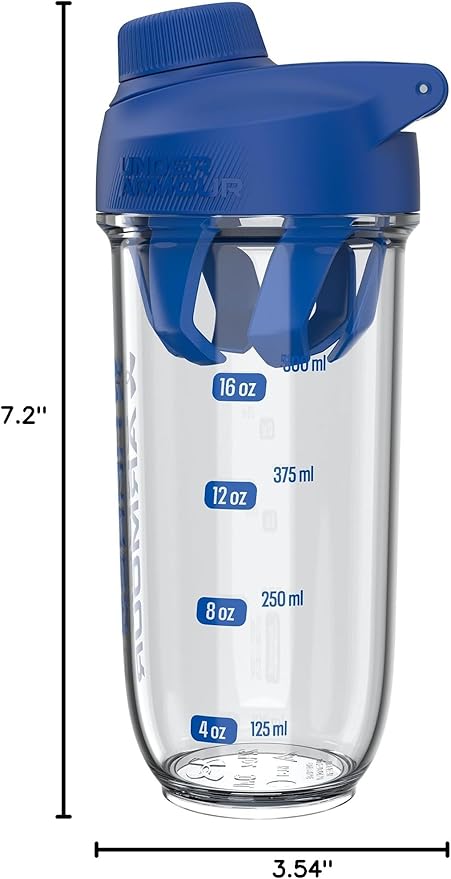 Under Armour UA 24oz Clarity Shaker Bottle Clear/Team Royal OSFA