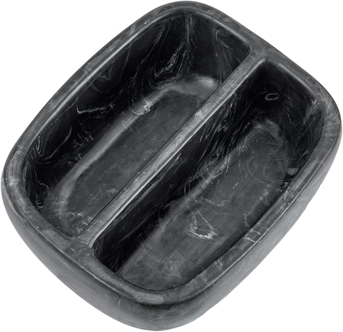 MyGift Modern Black Resin Double Sponge Holder with Realistic Marble Pattern for Kitchen Sink Countertop, Dish Cleaning Sponges or Scrubbing Pads Bowl with 2 Compartments