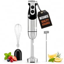 3-in-1 Hand Blender, Whisk, Milk Frother, 12-Speed Control