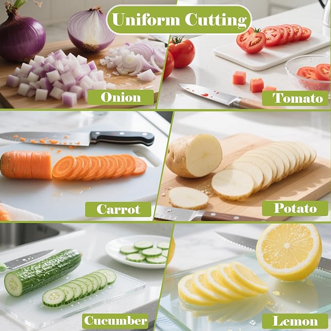 FANTEXY Onion Holder for Slicing - Onion Slicer and Meat Tenderizer Extra Large 16-Prong 304 Stainless Steel, Vegetable Chopper for Potatoes, Tomatoes Slicer Tool for Lemons,Avocados,Carrot