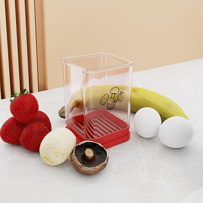 2 PCS Tewodila Fruit Slicer Cup, Speed Cutter for Strawberry Banana Grape Egg, Stainless Steel Vegetable Cutting Kitchen Gadget, Kitchen Portable Slicing Tool