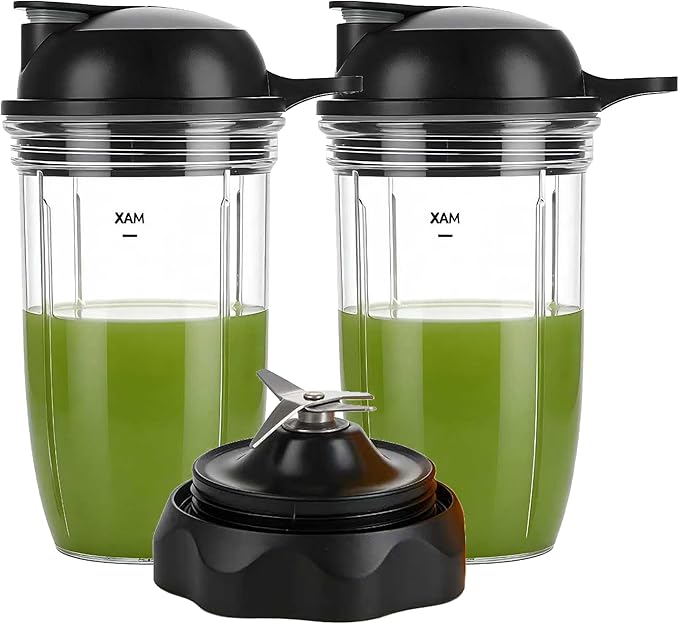 Blender Combo Easy Twist Extractor Blade with 2pcs Juicer personal jar 18oz cup with to go lid,Compatible with nutribullet Full-Size Blender Combo 1200W:NBF50500/NBF50500IN/NBF50500AK/NBF50500AW