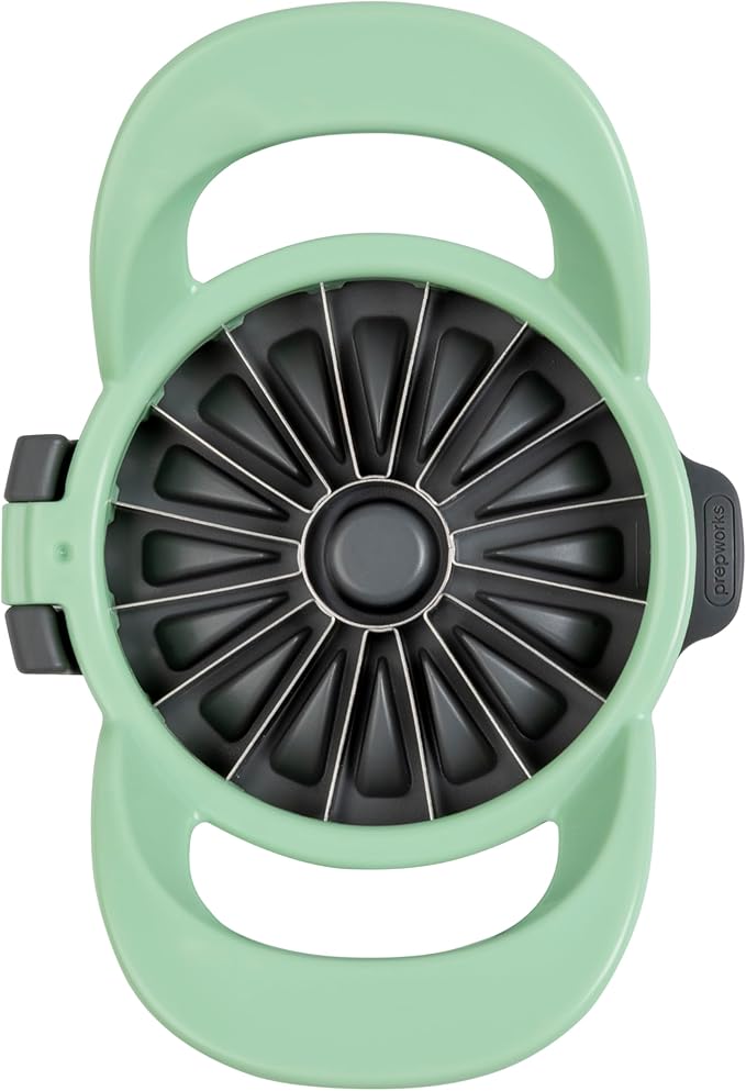 PrepWorks by Progressive Dishwasher Safe 16-Slice Thin Apple Slicer and Corer with Attached Safety Cover (Pistachio)