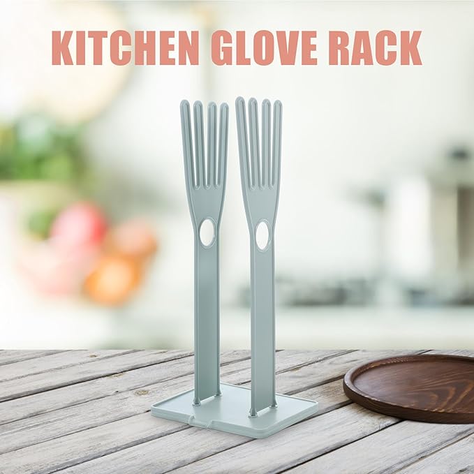 Hemobllo 2-Pack Kitchen Glove Drying Rack with Detachable Design Countertop Organizer for Gloves Dishcloths and Mitten Storage Space-Saving Plastic Stand for Sink Area