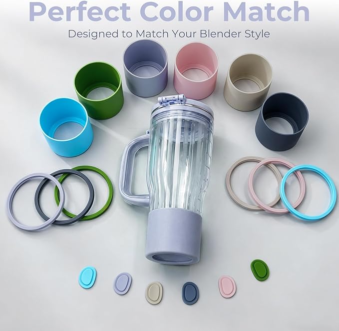 Personal Blender Accessories for Ninja Blendboss DB351PR, Leak-Proof Kit with Silicone Tumbler Boot, Spill Stopper & Sealing Ring, Cup not included (Lavender Lemonade)