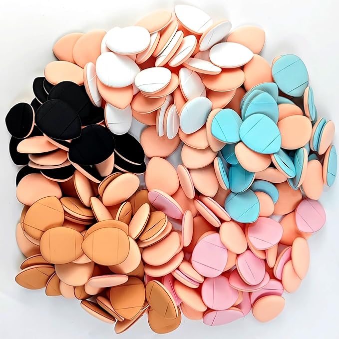 ROYHOO 75PCS Finger Powder Puff Mini Makeup Sponge Soft Beauty Makeup Blender Puff for Foundation, Face Powder, Under Eye Setting, Concealer, Repair Cream, Cosmetic Tool