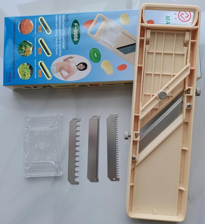 Handheld Mandoline - Japanese Style Slicer for Vegetables, Cabbage, Cucumber & Carrots