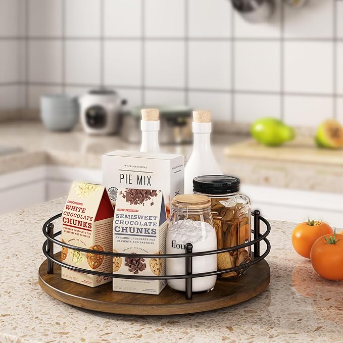 12" Lazy Susan Turntable Organizer, Heightened Version,Round