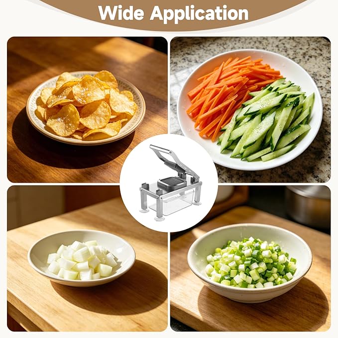 Vegetable Chopper with 9 Cutters, Multi-Function Food Chopper with Container, Mandoline Slicer and Dicer for Onion Potato Cheese Vegetable Cutter, Stainless Steel Cutter Kitchen Prep Tool Set