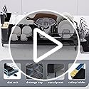 Extendable Dish Drying Rack, 20.5"-27.6" L x 12.6" W, Black