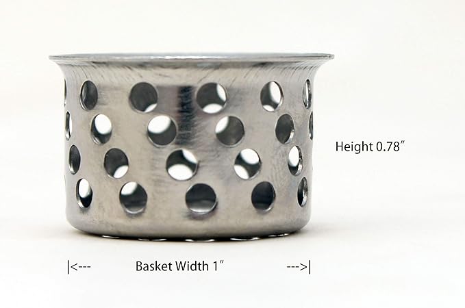 Lavatory Sink Hair Catcher, Strainer Basket-Basin Sink 1-inch, Stainless Steel