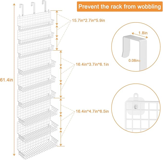 JKsmart 9-Tier Spice Rack Organizer with Door Hook, Wall Mount, and Extra Large Capacity for Pantry β Stylish White Design for Effortless Organization, Ultimate Kitchen Storage Solution