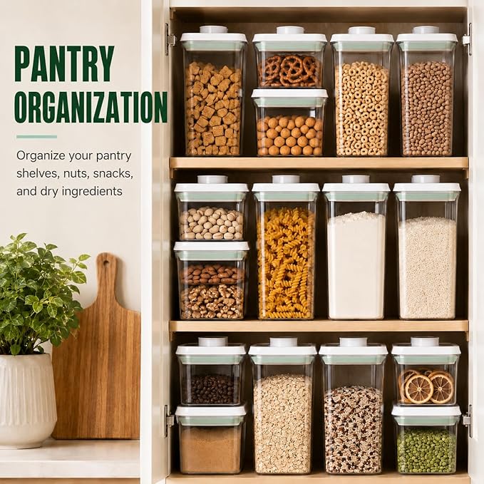 12 Pcs Pop Airtight Food Storage Containers with Lids Stackable Containers