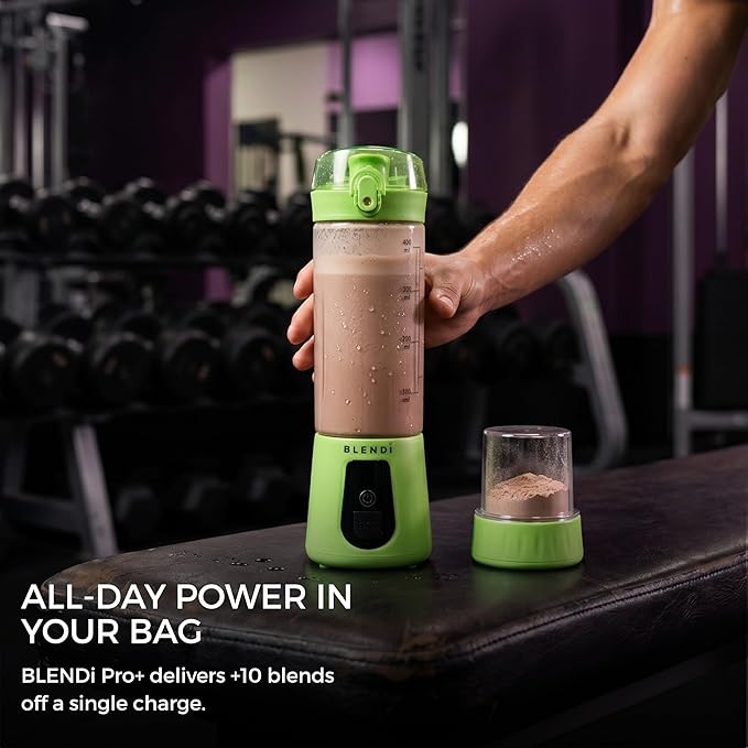 BLENDi Pro+ Portable Blender (New 2025 Model, 17.5oz, Lime) – Upgraded 120W Motor, USB-C Rechargeable, Cordless Personal Blender Smoothies & Shakes – BPA-Free, Self-Cleaning, Travel-Friendly