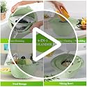 4-in-1 Colander with Bowl Set - Patented - 360° Rotatable Strainer, Beige