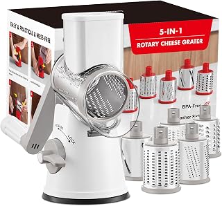 Cheese Grater Hand Crank, Rotary Cheese shredder, Vegetable Slicer