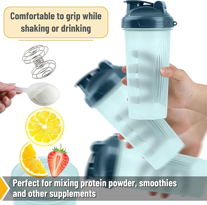 Mr. Pen- Shaker Bottles for Protein Mixes, 28 oz, Leak Proof Shaker Cups with Stainless Steel Wire Whisk Ball for Protein Shakes and Pre Workout
