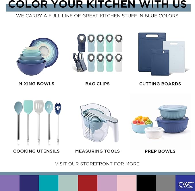 COOK WITH COLOR Kitchen Sink Strainer, Silicone, Flexible Sink Strainer, Sink Drain Strainer, 3 Pc Blue
