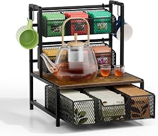 Tea Bag Organizer, Tea Bag Holder with Drawer, Tea Organizers and Storage