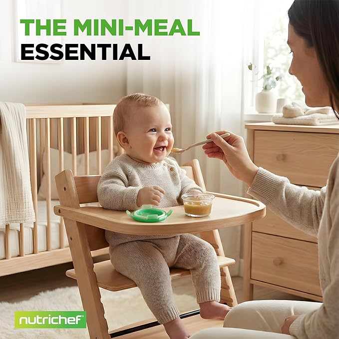 NutriChef 24-Piece (12 Glass Food Storage Containers and 12 Lids), 4.48oz Mini Stackable Meal Prep Round Containers - Microwave, Freezer, & Dishwasher Safe For Food, Snacks, Fruits, Nuts & More
